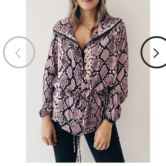 Malai swimwear jacket m cheeta zip up jacket cinch waist animal print sz m/l - Picture 12 of 12